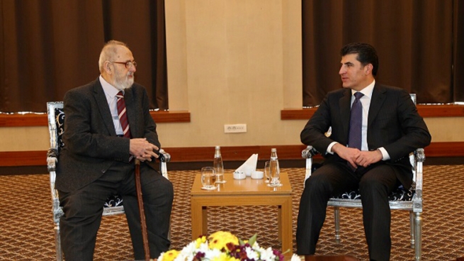 نێچیرڤان بارزانی و میر تەحسین بەگ ئاوه‌دانكردنه‌وه‌ی ناوچه‌ ئازادكراوه‌كان تاوتوێ دەكەن