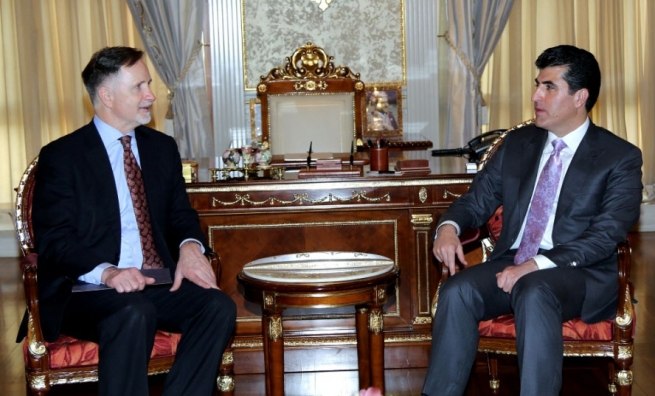 نێچيرڤان بارزانى و باڵيۆزى ئه‌مه‌ريكا؛ ڕه‌وشى عێراق تاتوێ ده‌كه‌ن