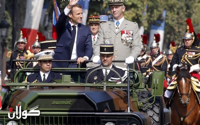 ماکرۆن لەیادی شۆڕشی فەرەنسیدا توانای بەرگری ئەوروپا نمایشدەکات