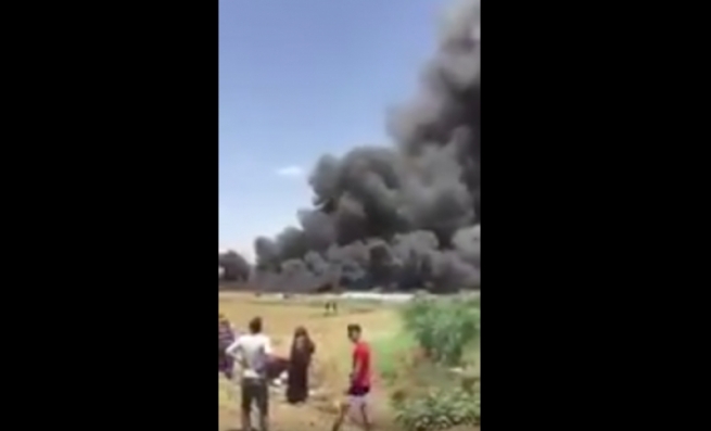 ئاگرێک لە کەمپێکی ئاوارەکانی سووریا لە لوبنان دەکەوێتەوە