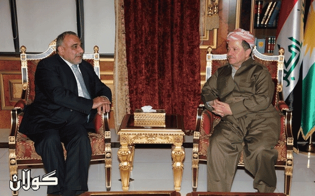 سەرۆك بارزانی پشتیوانی لە عادل عەبدولمەھدی دەكات