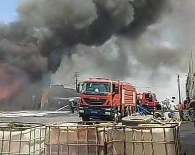 لە پیشەسازیی باشووری هەولێر ئاگرێکی گەورە کەوتەوە