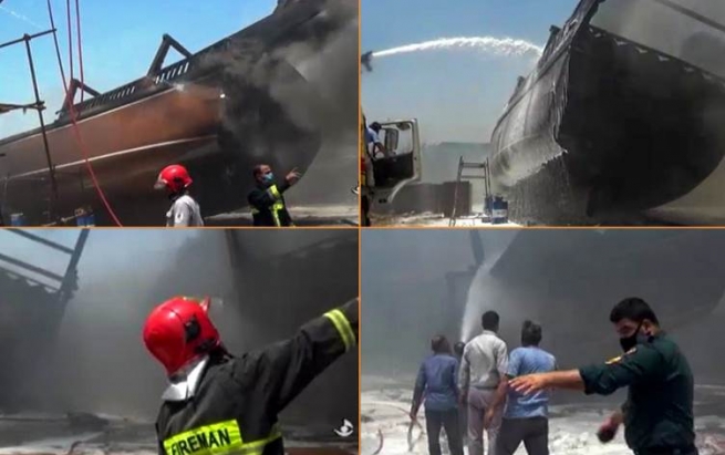 میدیاکانی ئێران: حەوت کەشتی لە بەندەری بوشێهر ئاگریان گرتووە