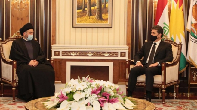 نێچیرڤان بارزانی پێشوازی لە عه‌مار حه‌كیم كرد