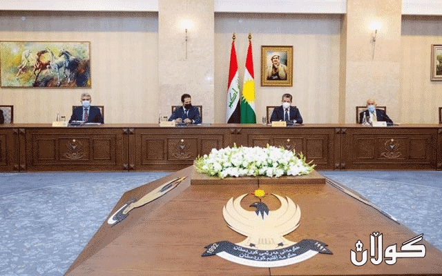 ئەنجوومەنی وەزیرانی هەرێمی كوردستان بە سەرپەرشتیی مەسرور بارزانی لە كۆبوونەوەدایە