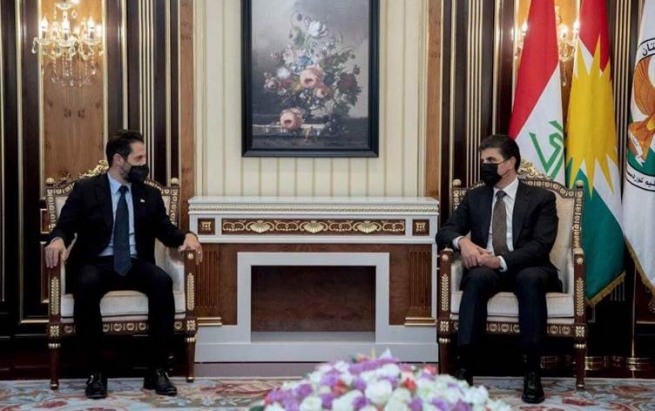 نێچیرڤان بارزانی پێشوازیی لە قوباد تاڵەبانی دەکات