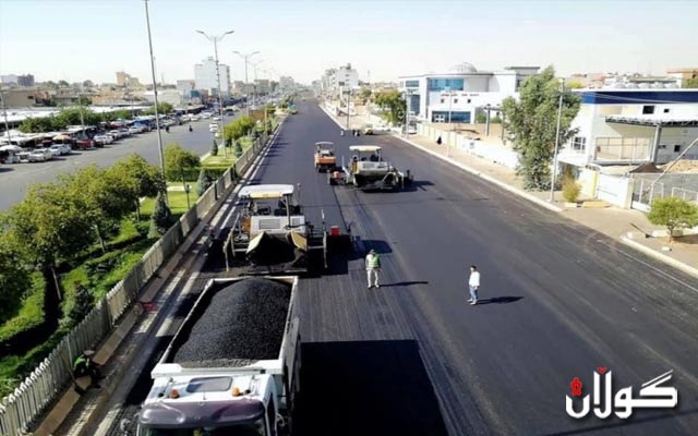  بەشێکی دیکەی شەقامی 100 مەتریی ھەولێر نۆژەن دەکرێتەوە 