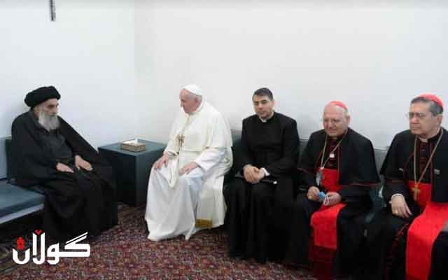 نووسینگەی مەرجەعی شیعەکان بەیاننامەیەک لەبارەی کۆبوونەوەی پاپا و سیستانی دەردەکات