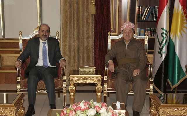 سەرۆكی هەرێمی كوردستان پێشوازی لە سەرۆكی پێشووی ئیئتیلافی نیشتیمانیی سووریا دەكات