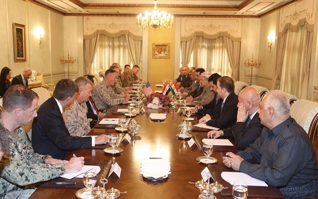 سەرۆكی هەرێمی كوردستان پێشوازی لە سەرۆكی دەستەی ئەركانی هێزە هاوبەشەكانی ئەمەریكا دەكات