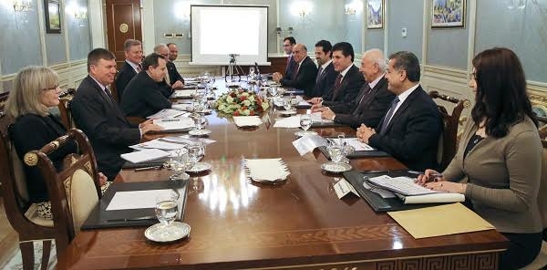  نێچیرڤان بارزانی و شاندێكی ئەمەریكا قەیرانی داراییان تاوتوو کرد 