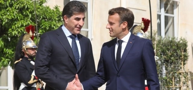 	 نێچیرڤان بارزانی و ماکرۆن لە کۆشکی ئیلیزێ کۆبوونەوە