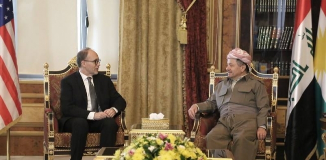 سەرۆكی هەرێمی كوردستان پێشوازی لە باڵیۆزی ئەمەریكا لە عێراق دەكات