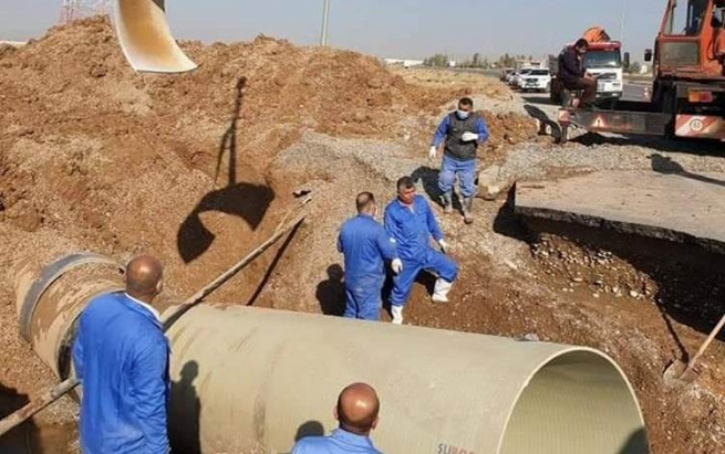 بەڕێوەبەری ئاوی هەولێر: بۆریە شکاوەکەی ئاوی ئیفراز بەتەواوی چاککرایەوە