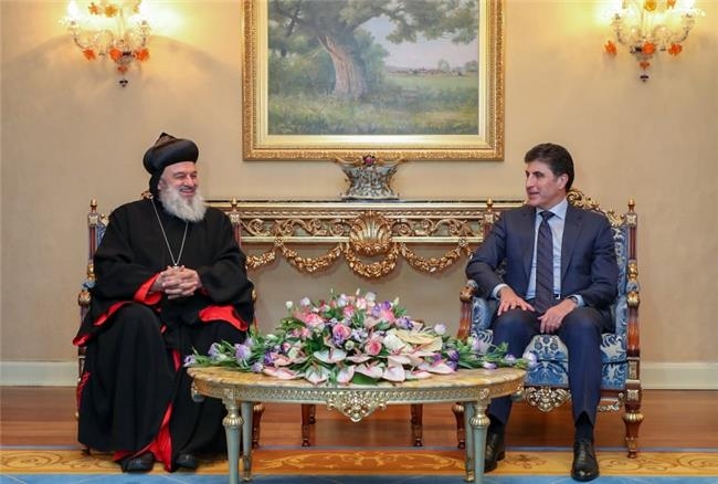 نێچیرڤان بارزانی له‌گه‌ڵ شاندێكی سه‌رۆكایه‌تیی تایفه‌ی سریانی ئه‌رتۆدۆكس كۆبووه‌وه‌