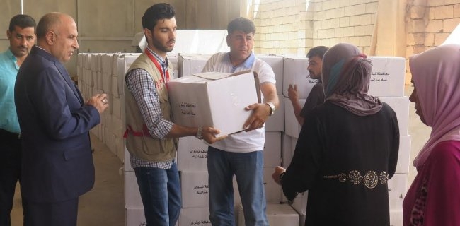 دەزگای بارزانی 21 تۆن هاوکاریی دەگەیەنێتە ئاوارەکانی بەحرکە 