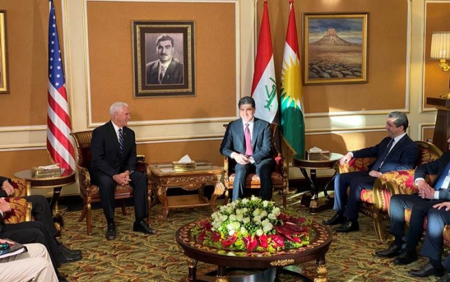 مایک پێنس بۆ نێچیرڤان بارزانی: پشتیوانی سەرکردایەتیکردنتین لە هەرێمی کوردستان
