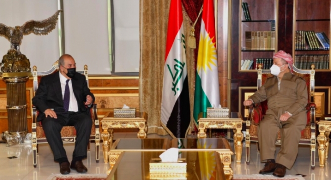 سەرۆك بارزانی پێشوازی لە سەرۆكی ئیئتیلافی نیشتیمانیی عێراقی کرد