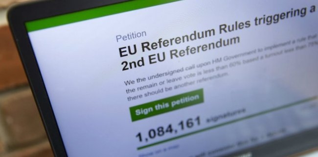 2.5 ملیۆن بەریتانی داوای دووبارەكردنەوەی ریفراندۆم دەكەن