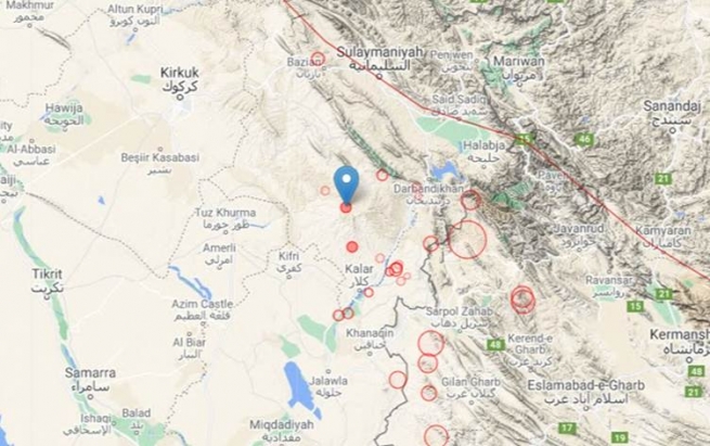 بوومەلەرزەیەک بە گوڕی 4 پلەی رێختەر کەلار و کفریی هەژاند