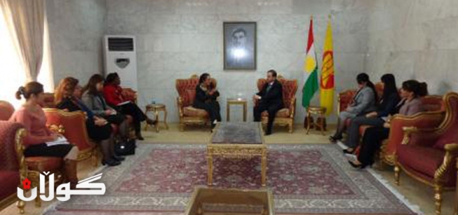 شاندێكى ( UN) و مه‌كته‌بى په‌یوه‌ندیه‌كانى ده‌ره‌وه‌ى (پ.د.ك) تاوتوێى كردنه‌وه‌ى خولی تایبه‌تى ده‌كه‌ن