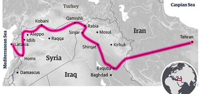 رێڕەوی ئێران بۆ سەر دەریای ناوەڕاست بە شنگال و تەلەعفەردا تێدەپەڕێت