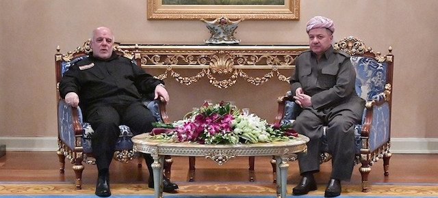  	 بارزانی و عەبادی ڕووبەڕووبوونەوەی ڕەهەندەكانی دیكەی هزری تیرۆر تاوتوو دەکەن