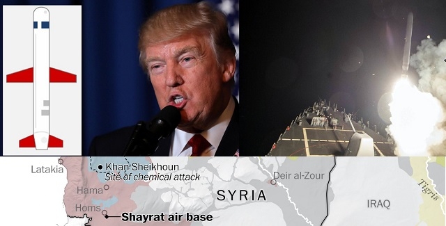 ترەمپ بڕیاریدا؛ ئەمەریکا ٥٩ مووشەکی گرتە رژێمی سووریا