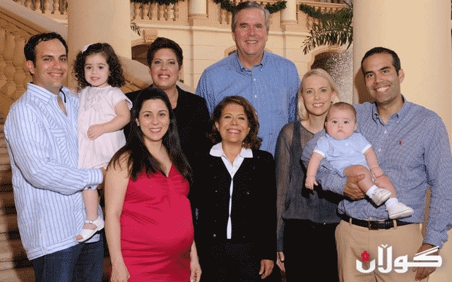 كاندیده‌كه‌ی‌ سه‌رۆكایه‌تی‌ ئه‌مریكا جیب بوش، دوو نه‌وه‌ی‌ له‌ بوكێكی‌ هه‌یه‌ كه‌ به‌ رەگەز له‌ باوكێكی‌ عیراقی