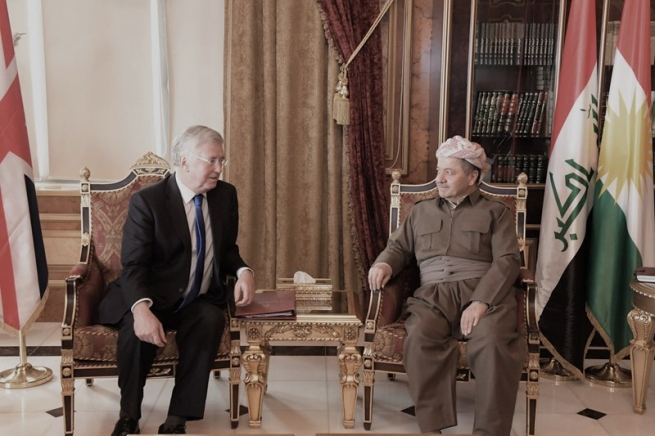 سەرۆكی هەرێمی كوردستان پێشوازی لە وەزیری بەرگریی بریتانیا دەكات