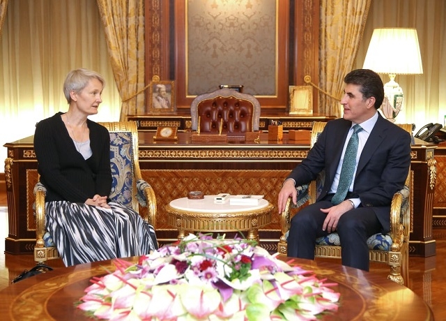  	 نێچیرڤان بارزانی پێشوازى له‌ كونسووڵی نوێی ئه‌ڵمانیا كرد‌ 