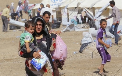  ١٤٠٠ خێزان لە دەشتی نەینەوا لە ترسی حەشدی شەعبی ئاوارە بوونە 