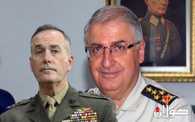  سەرۆکی دەستەی ئەرکانی هاوبەشی سوپای ئەمریکا و یەشار گولەر، سەرۆک ئەرکانی سوپای تورکیا، کۆ دەبنەوە   