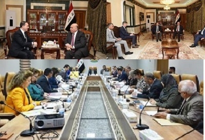  فوئاد حوسێن پێشوازیی لە باڵیۆزی تورکیا و هەڵسووڕێنەری كاروباری باڵیۆزخانەی ئەمەریكا لە عێراق کرد