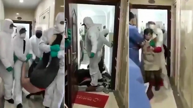 لە شاری وهانی چین بەزۆر تووشبووانی ڤایرۆسی کۆرۆنا لە ماڵەکانیان دەهێننە دەرەوە  