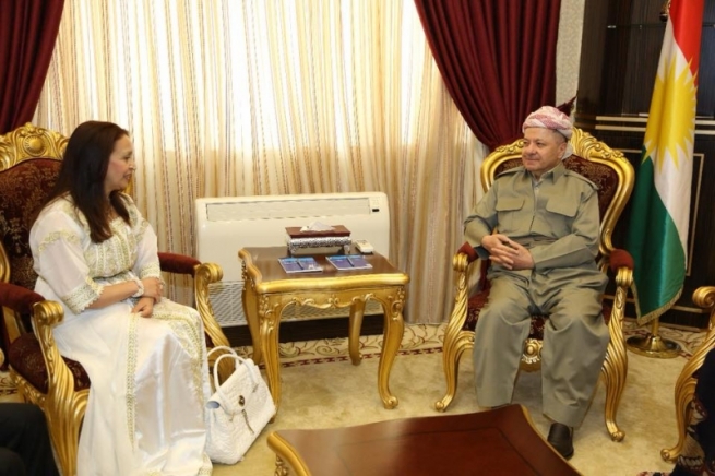 سەرۆک بارزانی پێشوازیی لە مەلیکە مەزان کرد