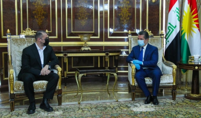 سەرۆکی حکومەتی هەرێمی کوردستان پێشوازی لە بافڵ تاڵەبانی هاوسەرۆکی یەکێتی كرد