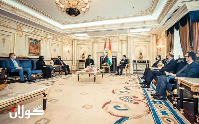 مه‌سرور بارزانی پێشوازی لە سەرۆکی ڕەوتی حیکمەی نیشتمانی و هاوپەیمانیی عیراقیون دەکات