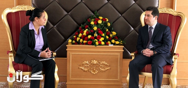 مه‌سرور بارزانی پێشوازیی له‌ سه‌رۆکی نێرده‌ی خاچی سوور له‌ کوردستان کرد