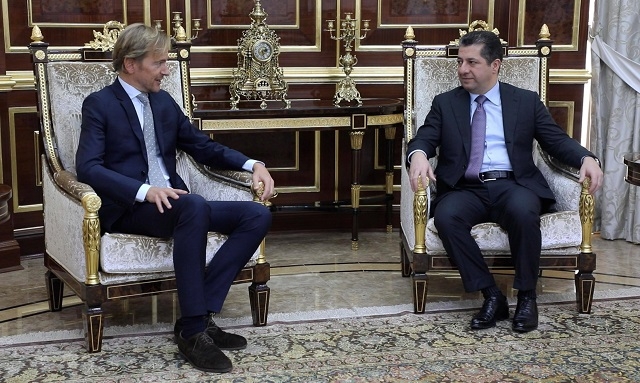 	 مه‌سروور بارزانی پێشوازی لە باڵیۆزی بەلجیكا لە عێراق و ئوردن کرد