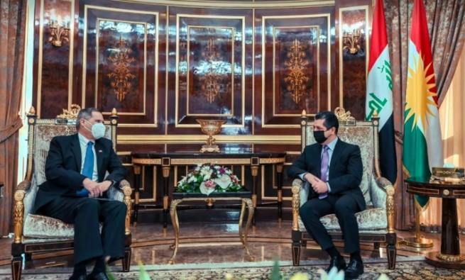 سەرۆکی حکوومەتی هەرێمی کوردستان پێشوازی لە باڵوێزی ئەمریکا لە عێراق کرد