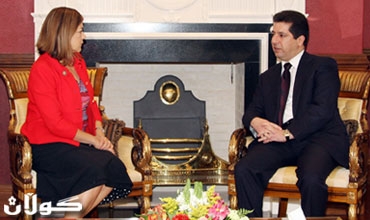 مەسرور بارزانی پێشوازیا خانما (لورێتا سانچێز ) ئەنداما کونگرێسا ئەمریکا ژ ئالایەتا کالیفورنیا دکەت