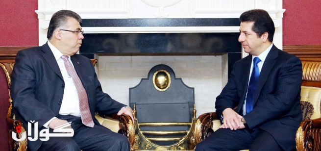 مەسرور بارزانی پێشوازیی لە کۆنسولی گشتیی فەڵەستین کرد