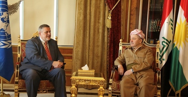  	 سەرۆك بارزانی پێشوازی لە نێردەی تایبەتی سكرتێری نەتەوە یەكگرتووەكان لە عێراق دەكات