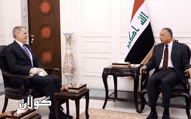 مستەفا کازمی پێشوازیی لە باڵیۆزی ئەمەریکا لە عێراق دەکات