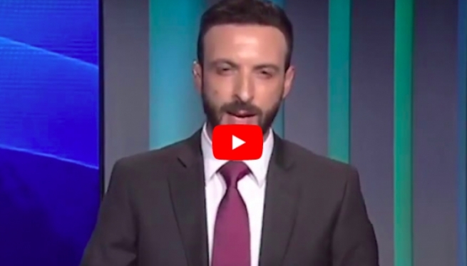 رۆژنامەنووسێکی لوبنانی لەکاتی پێشکەشکردنی هەواڵەکان نهێنییەک ئاشکرا دەکات