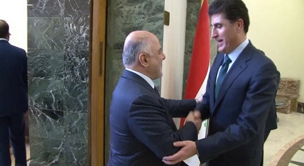  نێچیرڤان بارزانی و حەیدەر عەبادی کۆبوونەوە 
