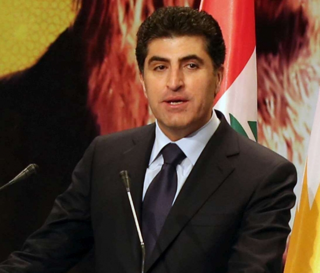 ده‌قى وتارى نێچیرڤان بارزانى لە رێوڕەسمی كۆچی دوایی سەماحەتی موحسین ئەلحەكیم 