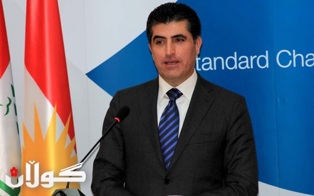 ده‌قى وته‌ى سه‌رۆك وه‌زیران لە ڕێوڕەسمی كردنەوەی لقی هەولێری بانكی ستاندارد چارتەرد 