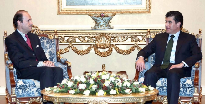 نێچیرڤان بارزانى پێشوازى له‌ شاندێكى فه‌ره‌‌نسى كرد